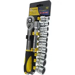 Набір насадок торцевих Сталь 1/2" з тріскачкою 12 предметів (89628)