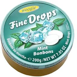 Цукерки Woogie Fine Drops з ароматом м’яти 200 г 