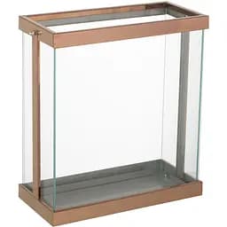 Свічник J-line скляний квадратної форми з бронзовим металом 36 см (47485)