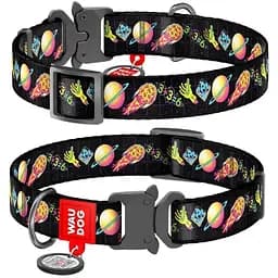 Нашийник для собак Waudog Nylon нейлоновий з QR паспортом малюнок Рік та Морті 3 Розмір XL