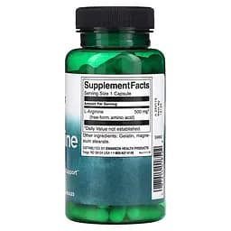 L-аргінін Swanson L-Arginine 500 mg, 100 капсул - мініатюра 2
