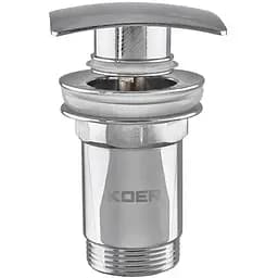 Донний клапан для раковини з переливом Koer PW-04-01 автоматичний KR3398, Хром