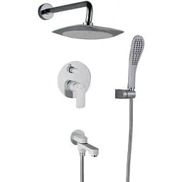 Душова система прихованого монтажу Gappo G7148-8, вилив - перемикач на лійку, 3-функції, білий/хром