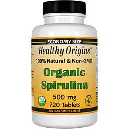 Органическая спирулина Healthy Origins Organic Spirulina 500 мг 720 таблеток