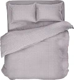 Комплект постільної білизни Lelit Полуторний сірий з білим полікотон P-0138/1 (le2000000274157)