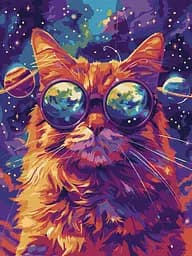 Набор для росписи по номерам Звездные очки, Ideyka, 30x40 см, КНО6651