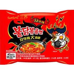 Лапша рамен Samyang Buldak 2x Spicy Булдак Очень Острая лапша с куриным вкусом 140 г