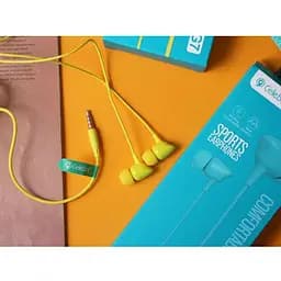 Дротові навушники Celebrat вакумні з мікрофоном 3.5 mm G7 Comfortable wearing 1.2 m Yellow - мініатюра 3