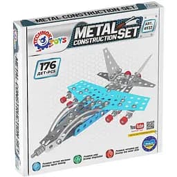 Детский металлический конструктор Истребитель ТехноК 4937TXK 176 деталей