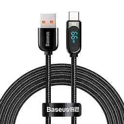 Кабель 2 метра Baseus Type-C Display CASX020101 66W с дисплеем черный