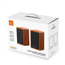 Комп'ютерні колонки Kisonli X23 Bluetooth, 10W, USB, Wooden - мініатюра 5