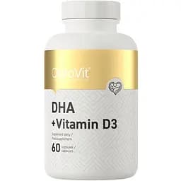 Жирные кислоты OstroVit DHA + Vitamin D3, 60 капсул