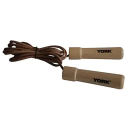 Скакалка York Fitness Leather Skip з дерев'яними ручками - мініатюра 2