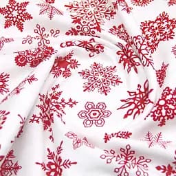 Дитяча постільна білизна фланель Cosas SNOWFLAKES CS2 110х140см (Flannel_SnowflakesRedWhite_01Snow_140) - мініатюра 7