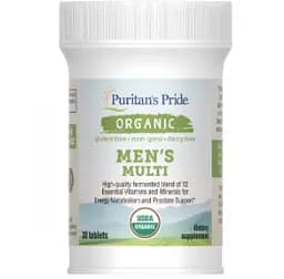 Мультивітаміни Puritans Pride Organic Men`s Multi 30 пігулок