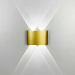 Світильник двосторонній на 4 лінзи у золотому корпусі 4000K IP 54 | Line F | Арт. W037/4 AB