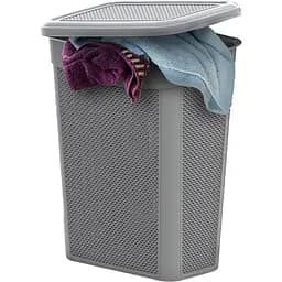 Корзина для бiлизни Ucsan Plastik Drop сірий металік 43 л 46 x 29 x 55 см (174002.2)