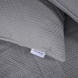 Комплект постільної білизни MirSon №20-02 Waffle Gray 160х220 см сірий (2200011032849)