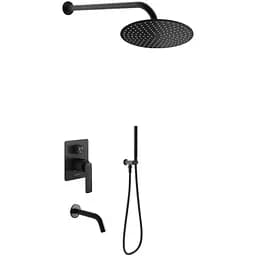 Душевая система Kohlman Experience 25 black + BOX скрытого монтажа KPL-QW211EBR25, Черный матовый