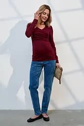 Джинси для вагітних Mom Fit для майбутніх мам зі спеціальним поясом L (48) Leyton Юла Мама синій - мініатюра 5