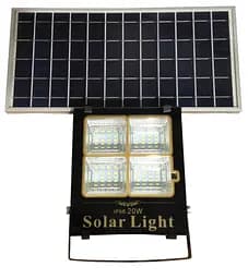 Прожектор LED+ SOLAR СОЛНЕЧНАЯ ПАНЕЛЬ+пульт 20W IP65 6500К Тзар4,5ч,Троб12-14ч(12/ящ) ТМ LUMANO(12мес)