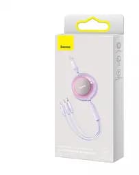 Кабель Baseus Bright Mirror 2 Series 3-in-1 Cable USB to MicroUSB+Lightning+Type-C 3.5A 1.1m CAMJ010005 Purple - мініатюра 5