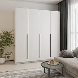 Шкаф 4-дверный MebelStar Оскар ДСП BG, дополнительная штанга 200x52x220 см Аляска белый (MBS-4722)