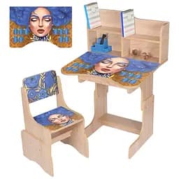 Детская парта Bambi N 2071-6-3 Украинка со стульчиком и таблицей умножения
