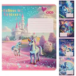 Упаковка зошитів ZiBi Kids Line Unicorn 12 аркушів в клітинку 25 шт. (ZB25.1752K)