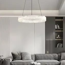 Люстра з підвісним корпусом з прозорого рельєфного акрилу Ø 60 см | Line F | Арт. MJ372-600 BK