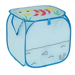 Складная корзина для хранения игрушек С 36580 с рисунком рыбки голубой