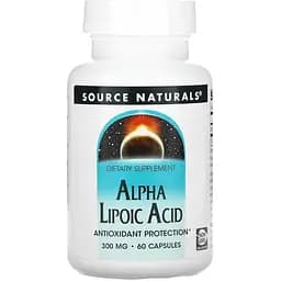 Альфа-ліпоєва кислота Source Naturals Alpha Lipoic Acid 300 mg, 60 капсул антиоксидантний захист