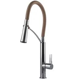 Змішувач для кухні TOPAZ MODERNO TMD-8817-H23-BG бежевий з гофро-гусаком та лійкою-душем - мініатюра 7
