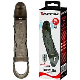 Насадка на пенис с вибрацией Pretty Love Carson 13.5 см черный