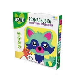 Розмальовка з повітряним пластиліном ТМ Lovin Набір для ліплення "Лісові друзі" Єнот Вид 1