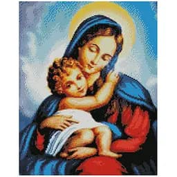 Алмазна мозаїка 40х50 см Ікона Божа мати алмазна вишивка на підрамнику