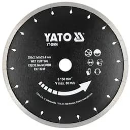 Диск алмазный отрезной по керамике Yato Ø=250/25.4х2.1мм (YT-59956)