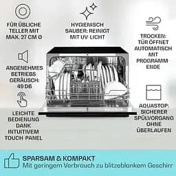 Посудомийна машина Klarstein Havasia UV 6 1380 Вт (10041825) - мініатюра 6
