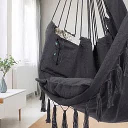 Підвісне крісло бразильський гамак Hanert BOHO Black - мініатюра 4
