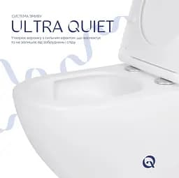 Унітаз підвісний Qtap Jay Ultra Quiet White, з сидінням Slim Duroplast/ Soft-close/ Release QT07335175W - мініатюра 4
