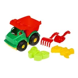 Детская машинка Самосвал "Тотошка" №2 Colorplast 0176(Green) лопатка, грабельки, 2 пасочки