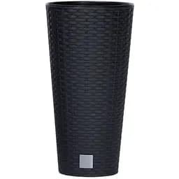 Горщик для квiтiв Prosperplast Rato тубус з вкладишем 2 в 1, 250 мм антрацит (77966-433)