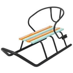 Санки детские "Балу" черные + спинка + цветная планка 2030101 (2000989351306)(SN)