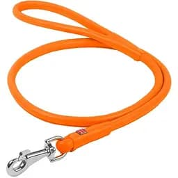 Повідець для собак Waudog Glamour, шкіряний, круглий, 122х1 см, помаранчевий