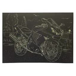 Гравюра А4 "Мотоцикл-1" ГрА4-12з эконом вариант в пакете 29,7х21 см