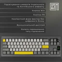 Клавіатура Epomaker Shadow-X Flamingo Black механічна бездротова (SHX-B-F) - мініатюра 6