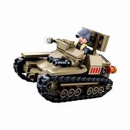 Конструктор Sluban M38-B0709 — Військовий танк із фігуркою солдата, 183 деталі, розвивальна іграшка для дітей