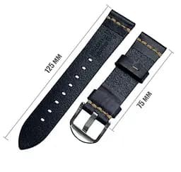 Шкіряний ремінець Primolux C052B Steel buckle для годинника Garmin Vivoactive 4 Black - мініатюра 3