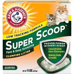 Бентонитовый наполнитель Arm & Hammer SUPER SCOOP 6.35 кг комкующийся для кошачьего туалета ароматизированный