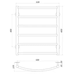 Рушникосушарка UNIO LD W 600-500-6 Драбинка Дуга (20653) - мініатюра 4